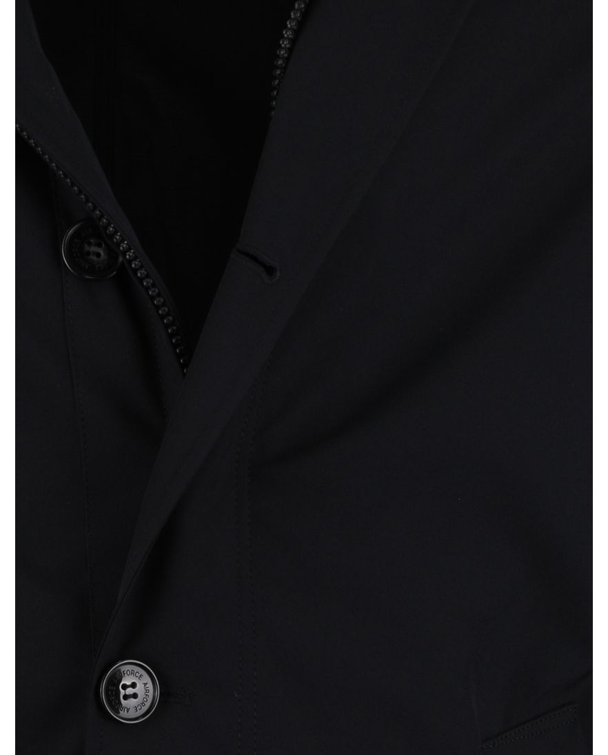 manteljas navy met rits en knoop polyester Airforce