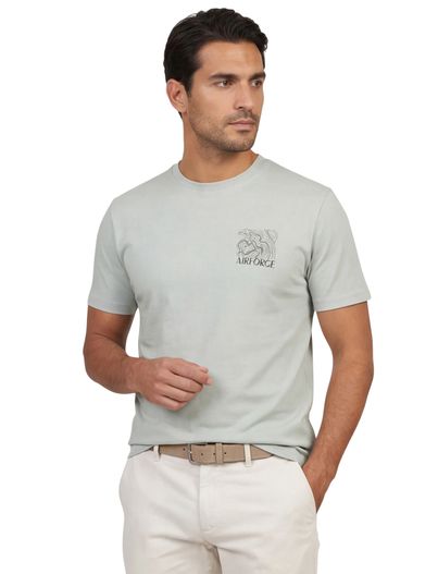 Airforce groene t-shirt Airforce backprint ronde hals