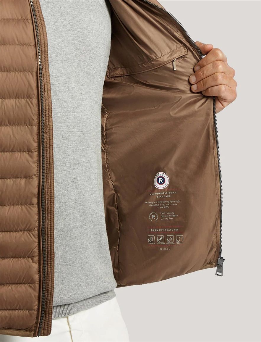 Bruine Reset jas gewatteerd