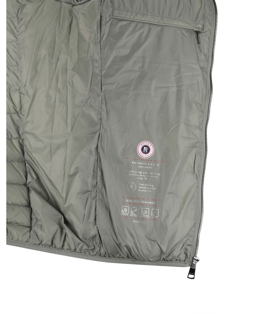 Reset korte jas gewatteerd groen met borstzak