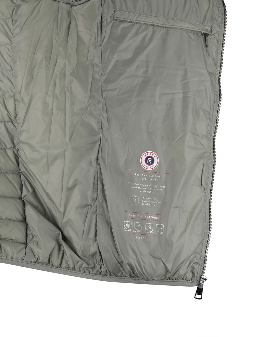 Reset korte jas gewatteerd groen met borstzak