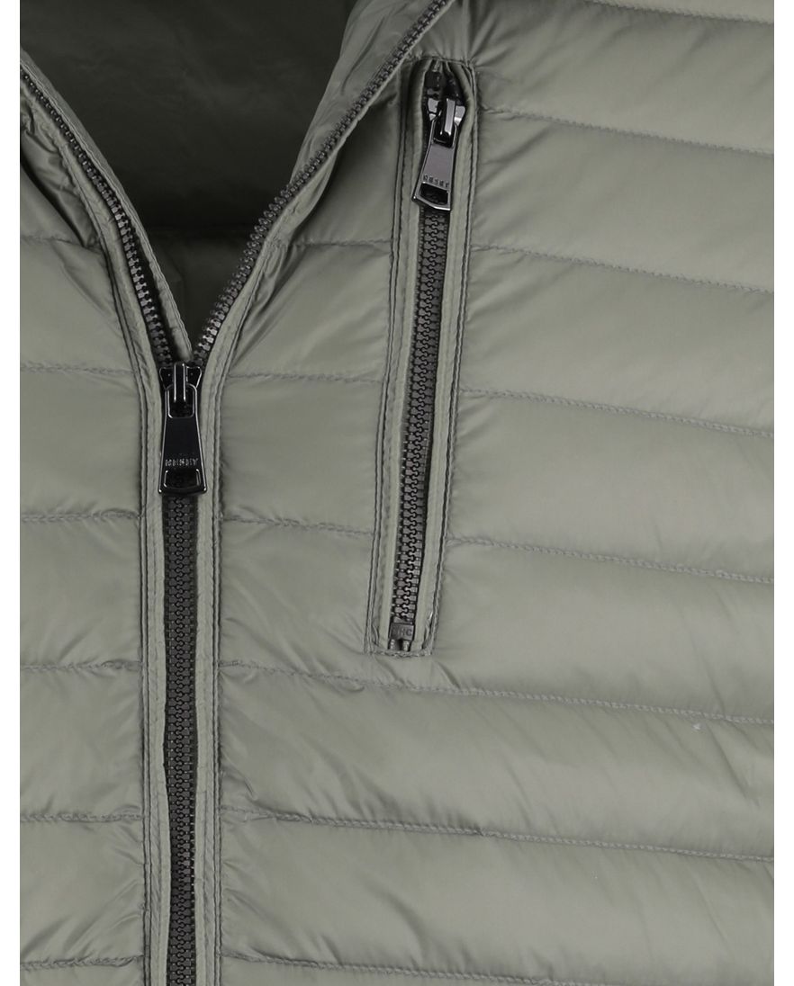 Reset korte jas gewatteerd groen met borstzak