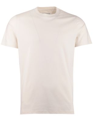 Thomas Maine T-shirt Thomas Maine crème ronde hals normale fit