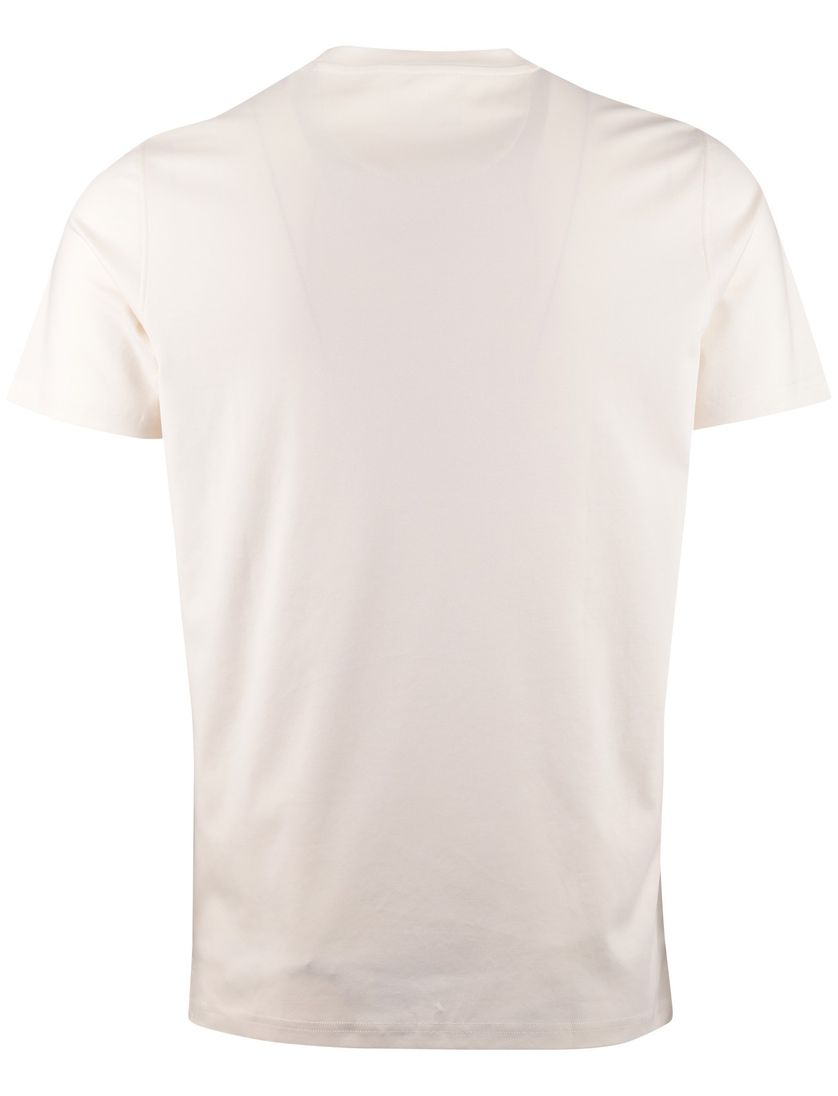 T-shirt Thomas Maine crème ronde hals normale fit