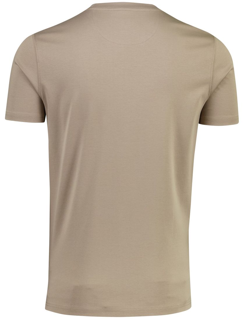 t-shirt Thomas Maine beige ronde hals normale fit