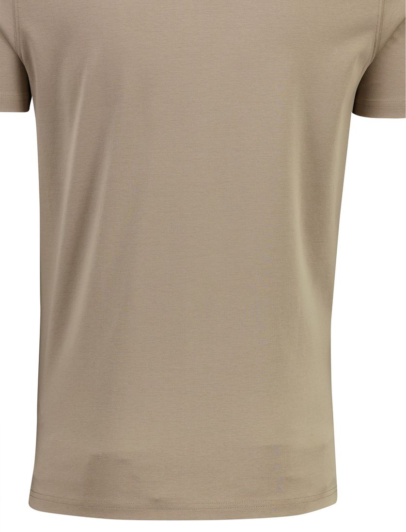 t-shirt Thomas Maine beige ronde hals normale fit