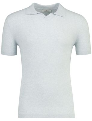 Thomas Maine Korte mouw polo Thomas Maine lichtblauw met boord