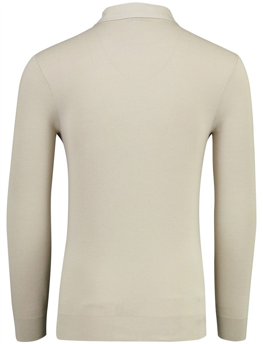 Lange mouw polo Thomas Maine beige met boord