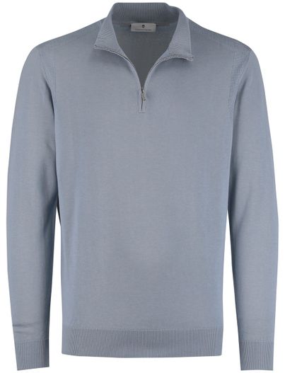 Thomas Maine trui half zip Thomas Maine lichtblauw normale fit