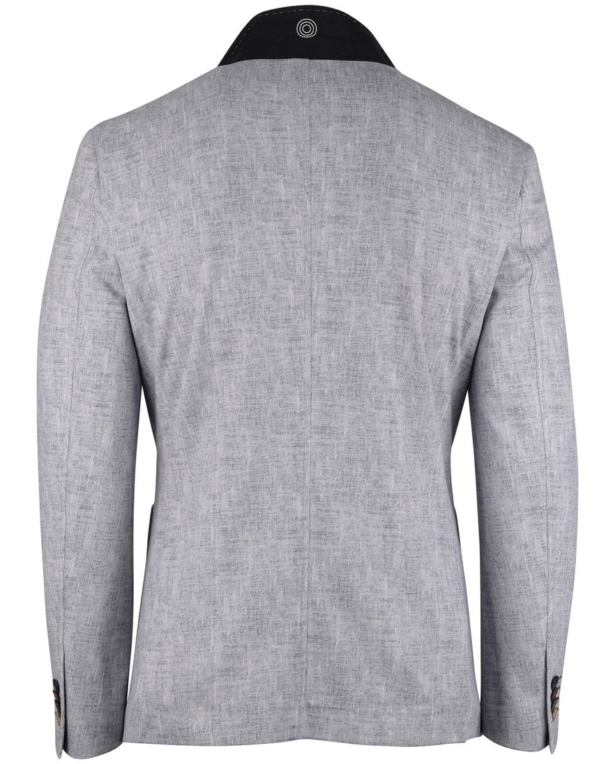 blauw gemêleerd colbert Blue Industry polyester met voering