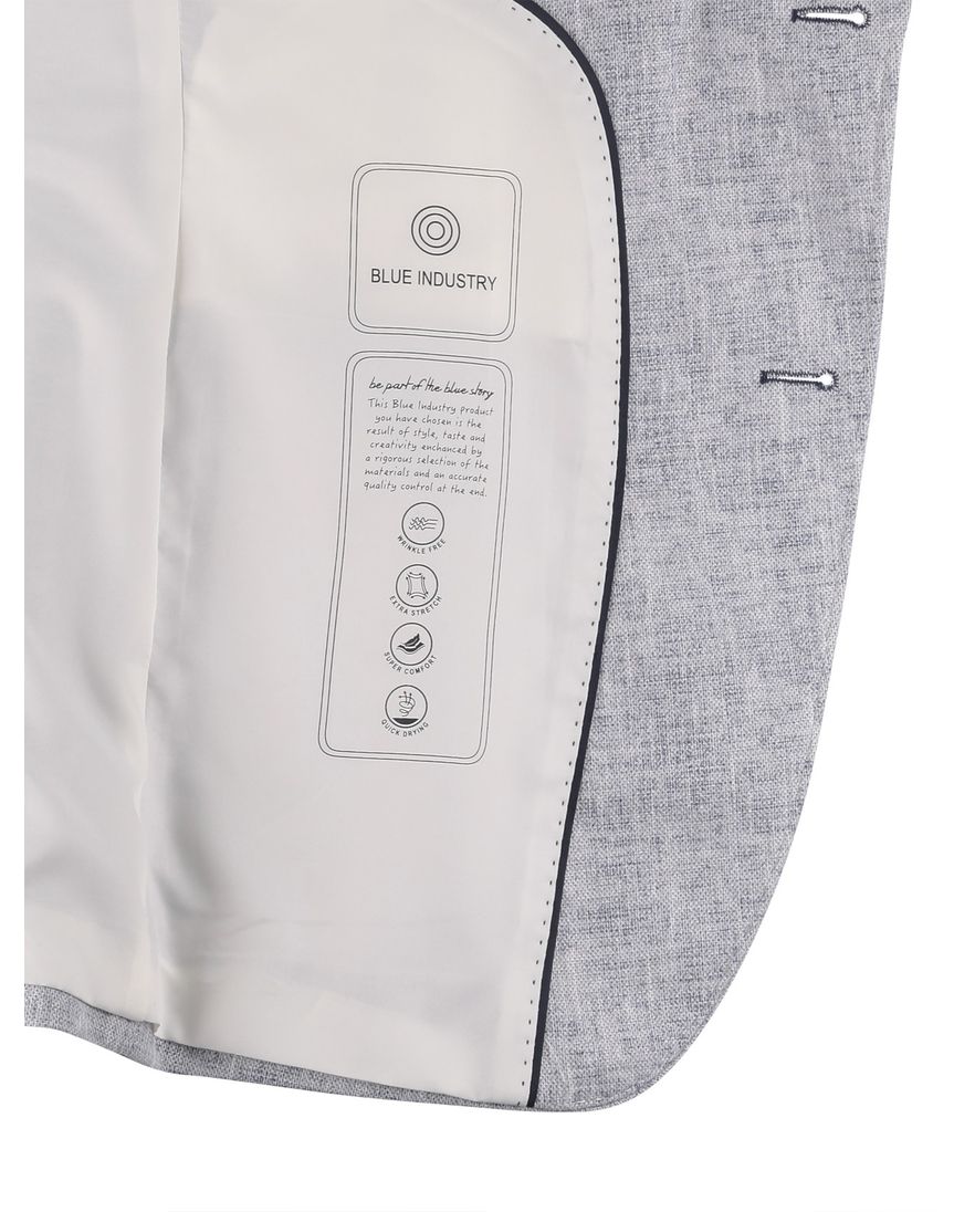 blauw gemêleerd colbert Blue Industry polyester met voering