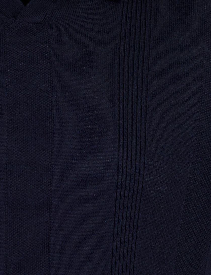 Polo korte mouw Blue Industry donkerblauw v-hals