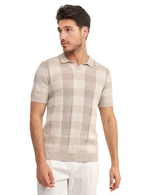 Blue Industry Polo Blue Industry beige ruit