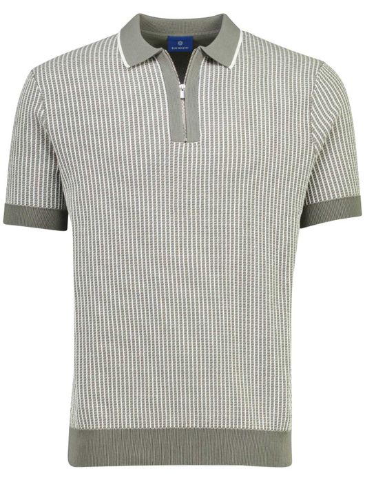 Blue Industry poloshirt grijs geprint met rits