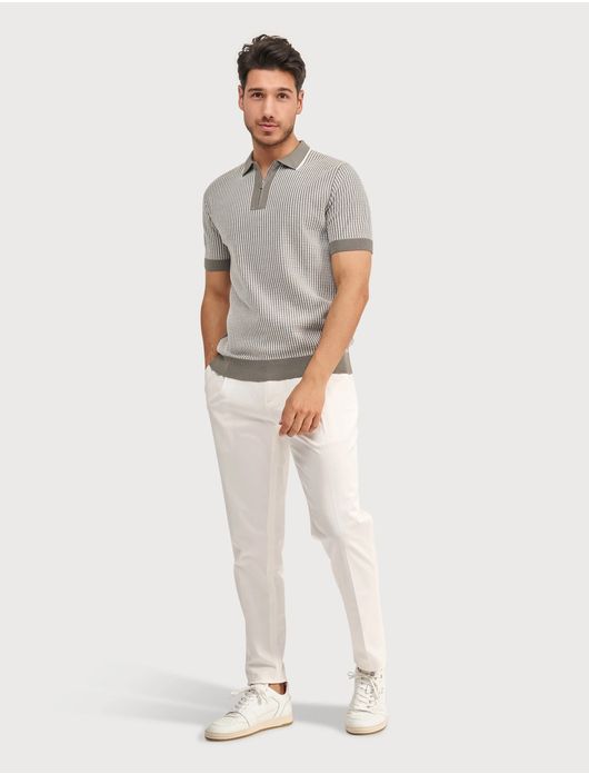 Blue Industry poloshirt grijs geprint met rits