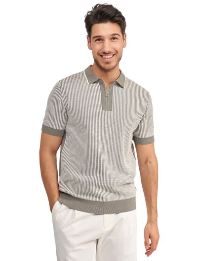 Blue Industry Poloshirt Blue Industry geprint met rits korte mouw