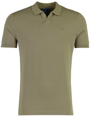 Blue Industry Polo korte mouw Blue Industry effen groen v-hals