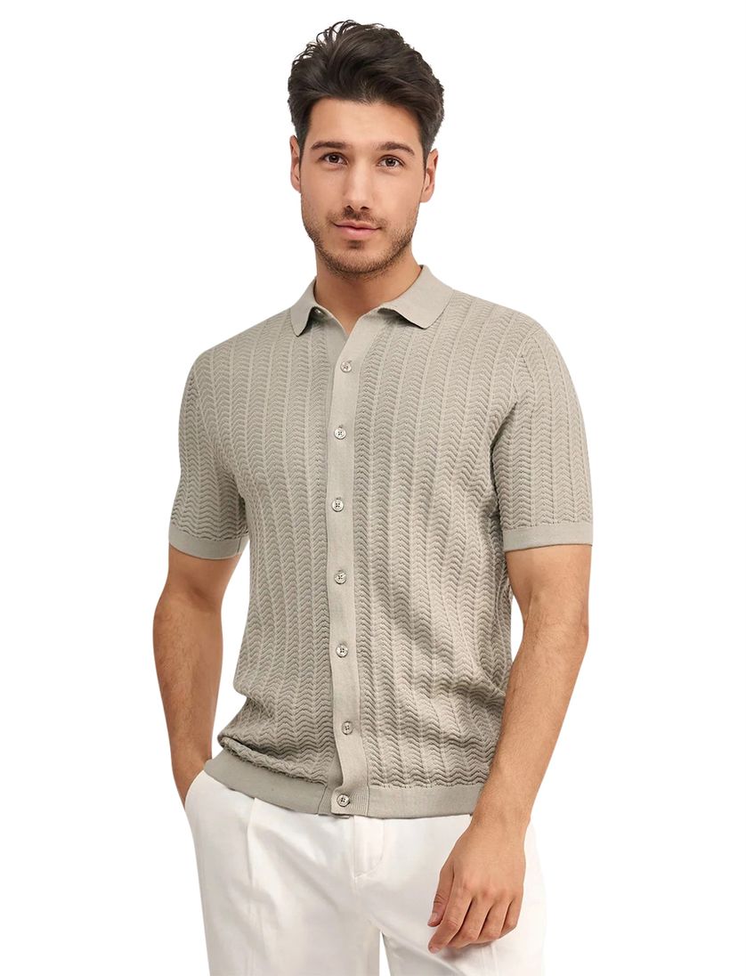 Polo korte mouw Blue Industry groen textuur