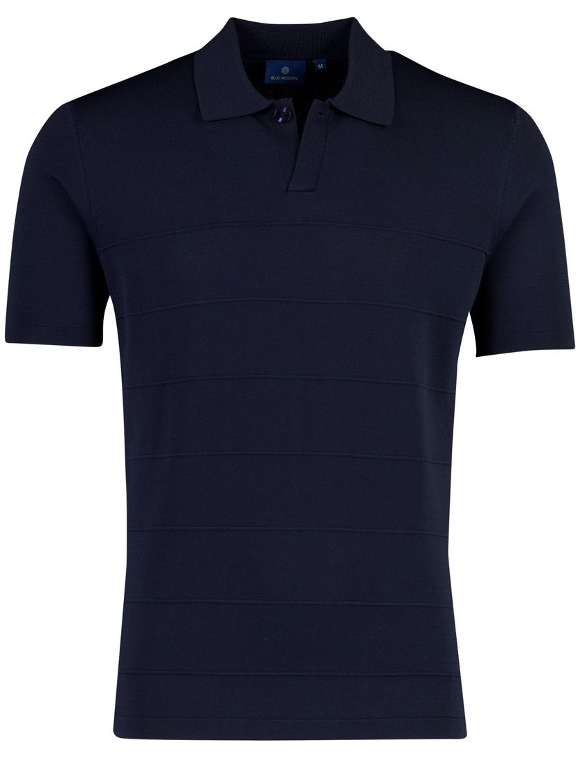 Polo korte mouw Blue Industry donkerblauw regular fit