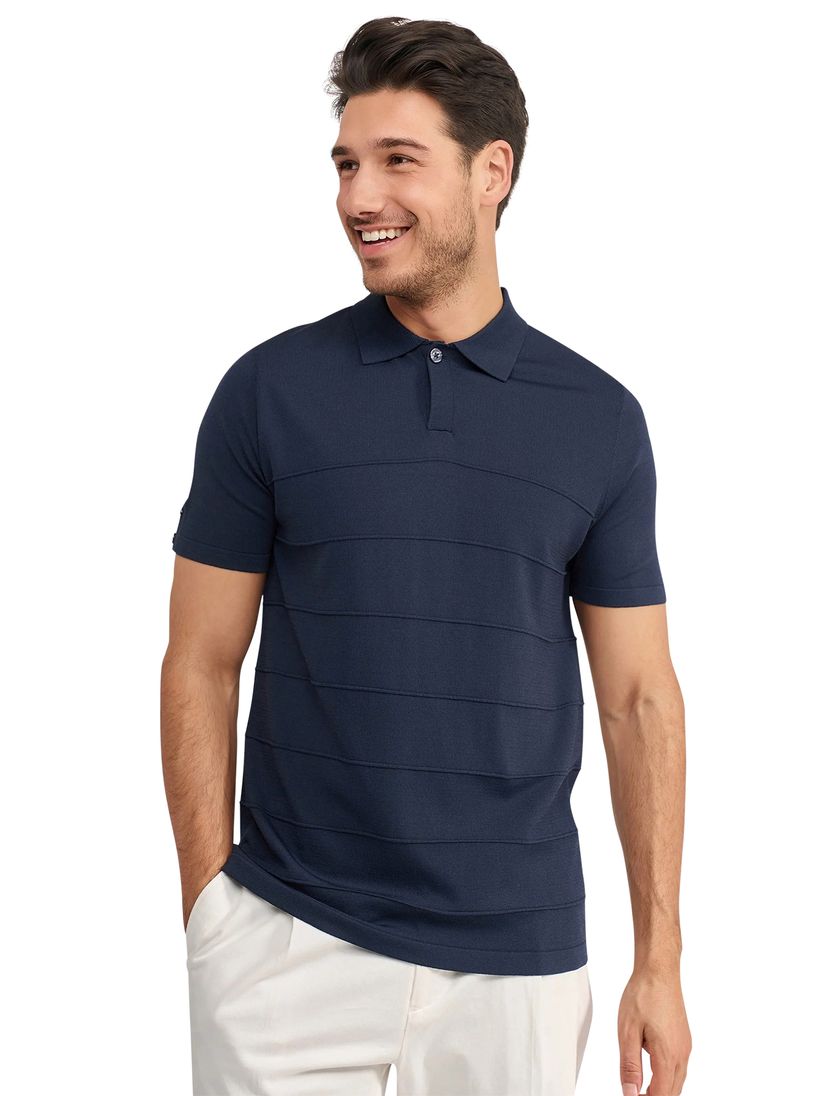 Polo korte mouw Blue Industry donkerblauw regular fit