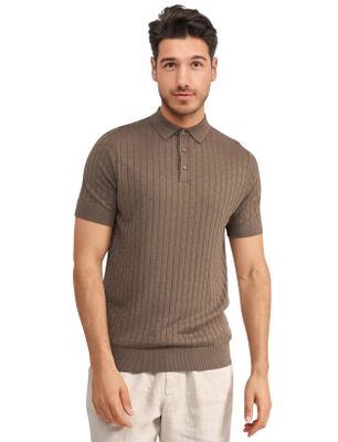 Blue Industry Polo korte mouw Blue Industry bruin met boord