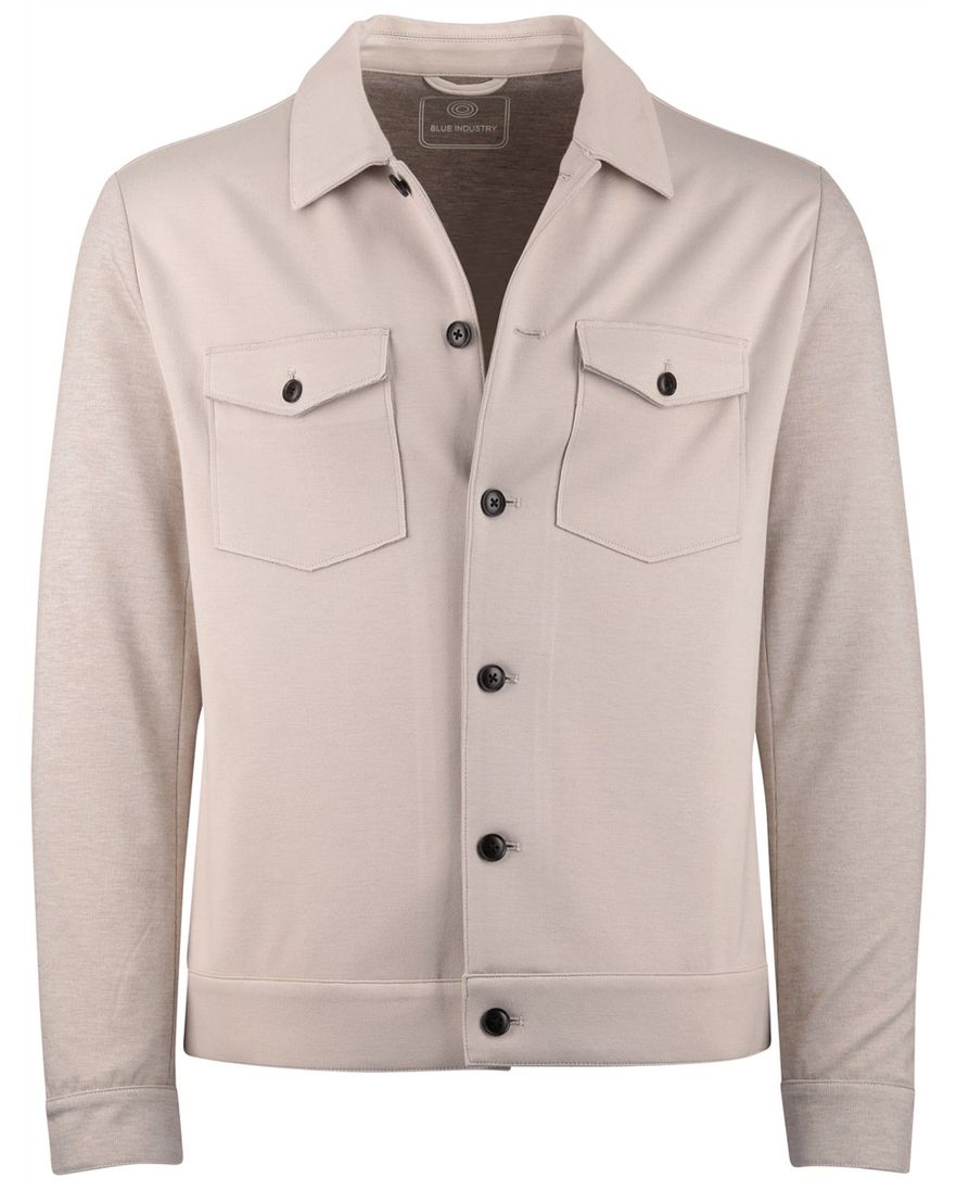 Overshirt Blue Industry dubbele borstzak beige