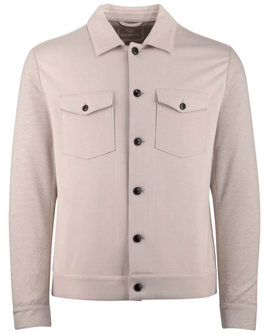 Overshirt Blue Industry dubbele borstzak beige