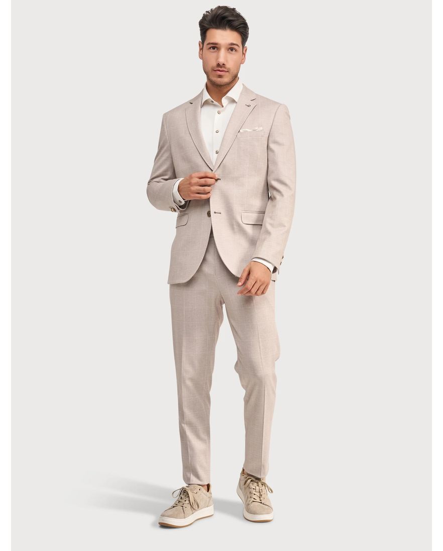 Chino Blue Industry geruit zand