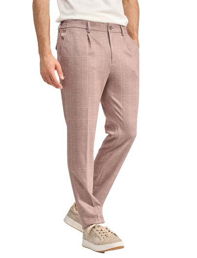 Blue Industry Pantalon Blue Industry bruin geruit bandplooi