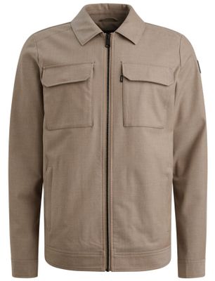 Vanguard Overshirt Vanguard beige dubbele borstzak met polokraag