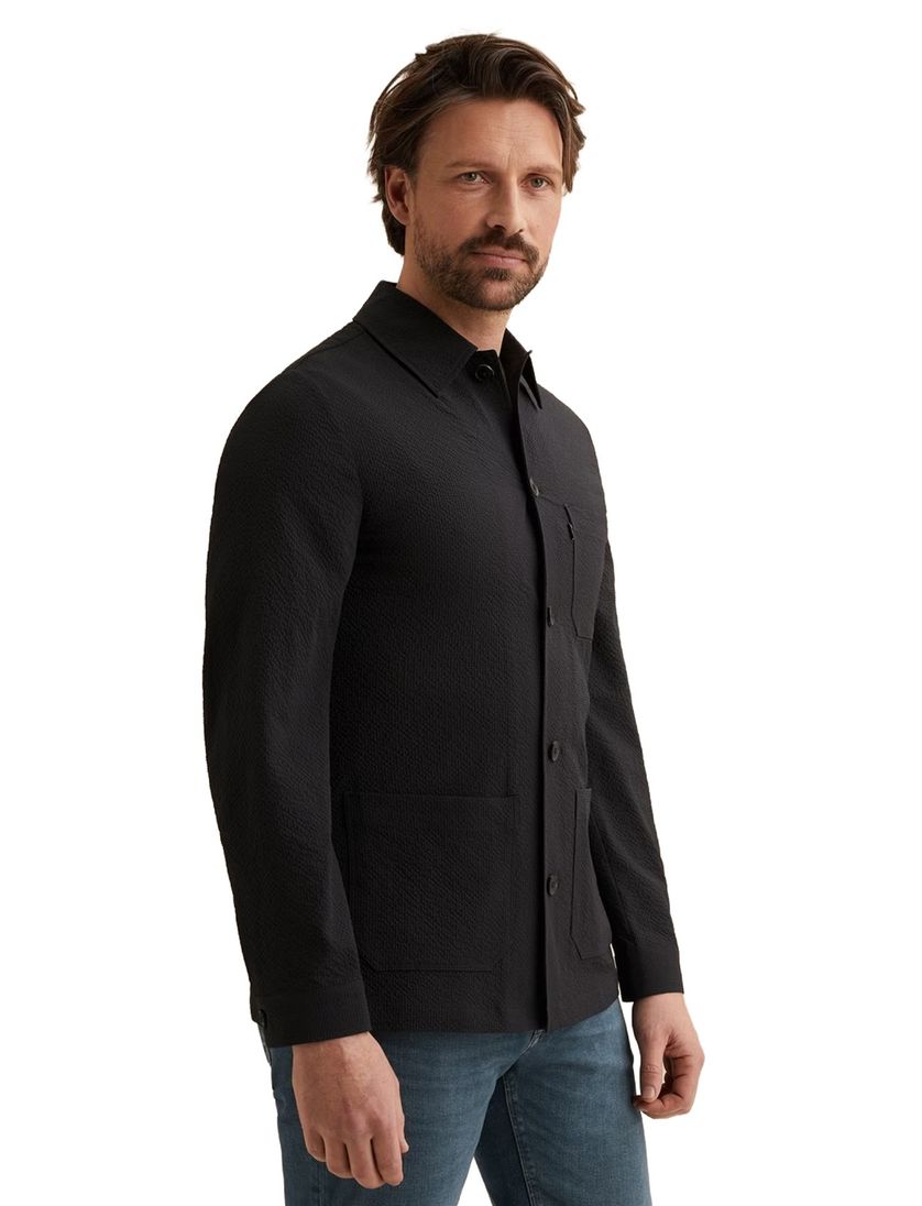 Overshirt Vanguard navy normale fit met borstzak