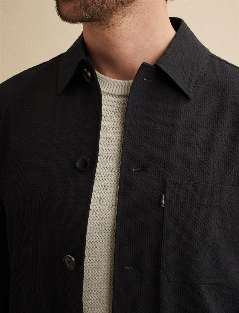 Overshirt Vanguard navy normale fit met borstzak