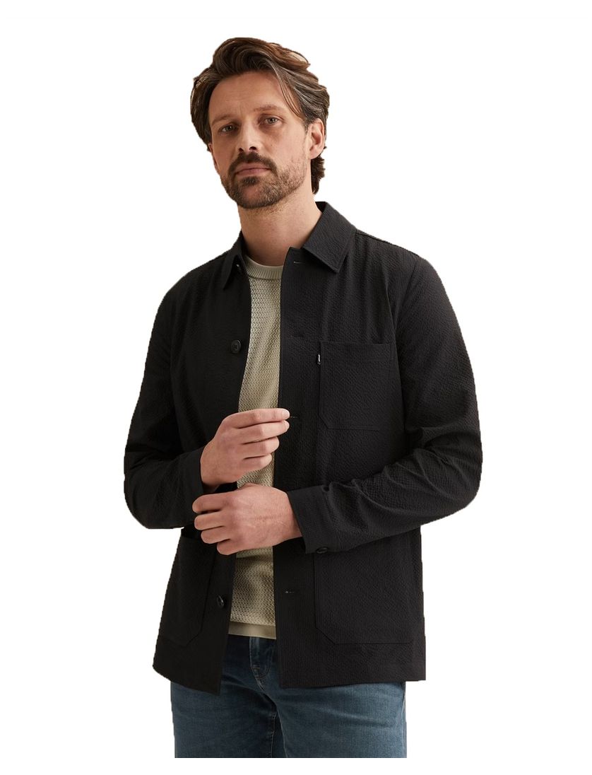 Overshirt Vanguard navy normale fit met borstzak