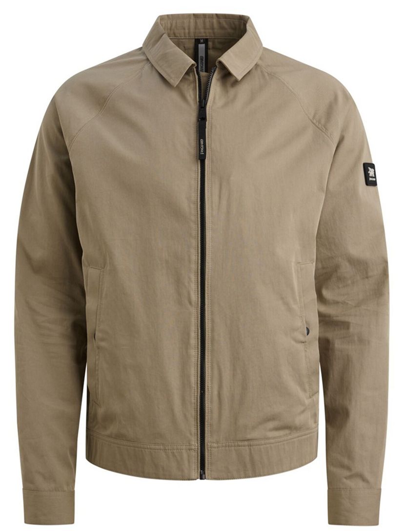 Tussenjas Vanguard beige polokraag normale fit