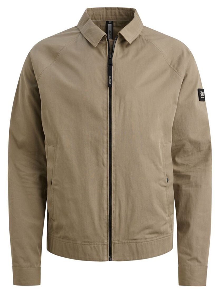 Tussenjas Vanguard beige polokraag normale fit