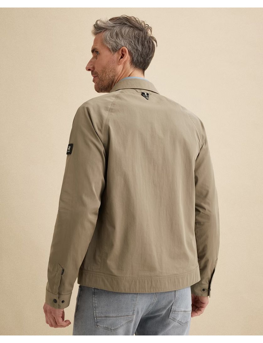 Tussenjas Vanguard beige polokraag normale fit