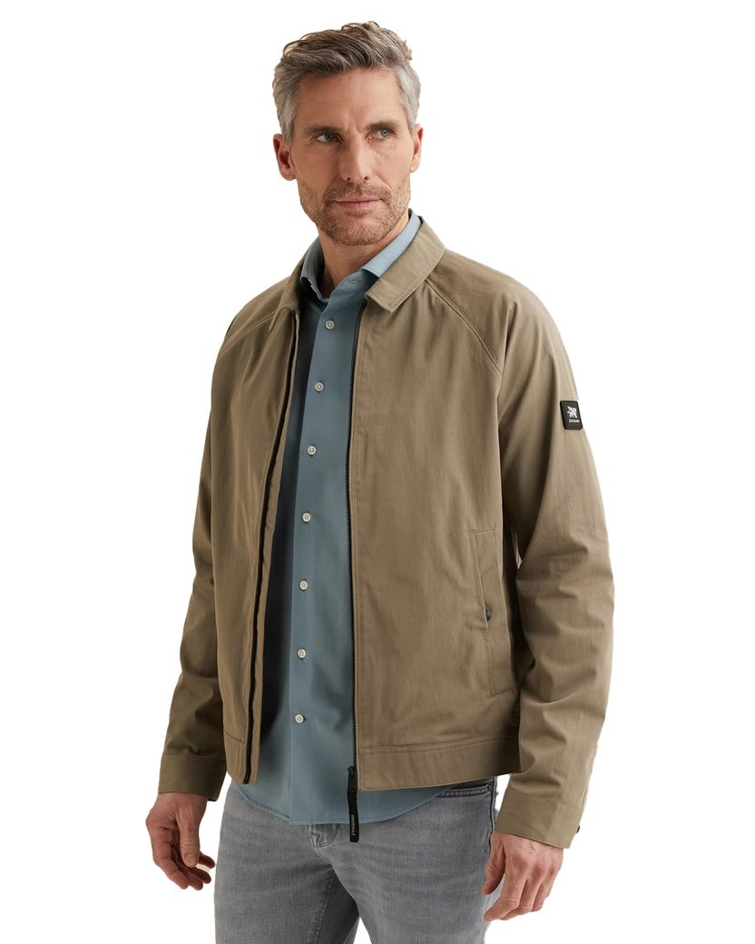 Tussenjas Vanguard beige polokraag normale fit