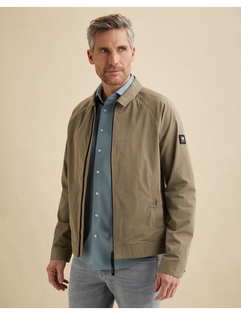 Tussenjas Vanguard beige polokraag normale fit