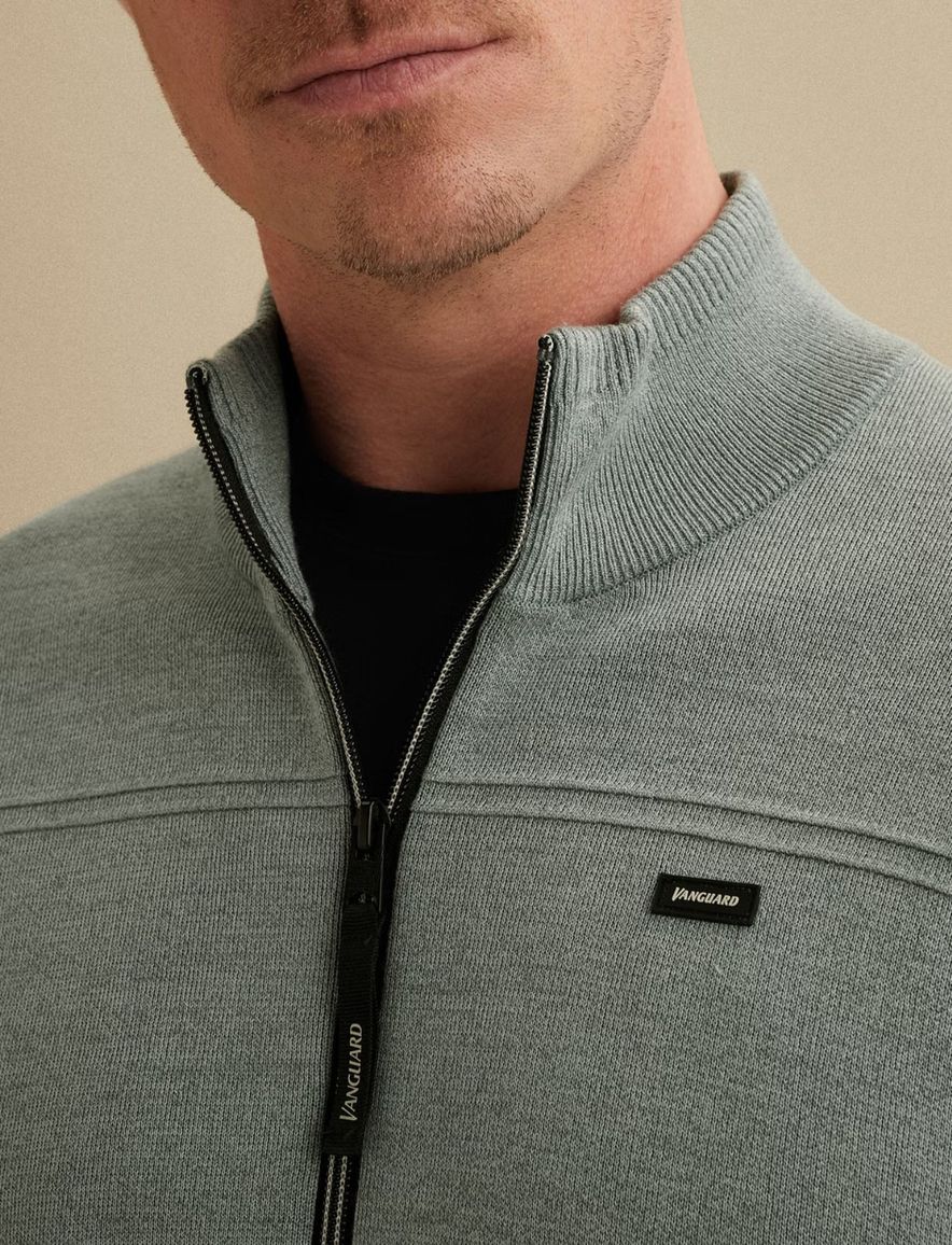 Vanguard Vest blauw katoen modal gebreid