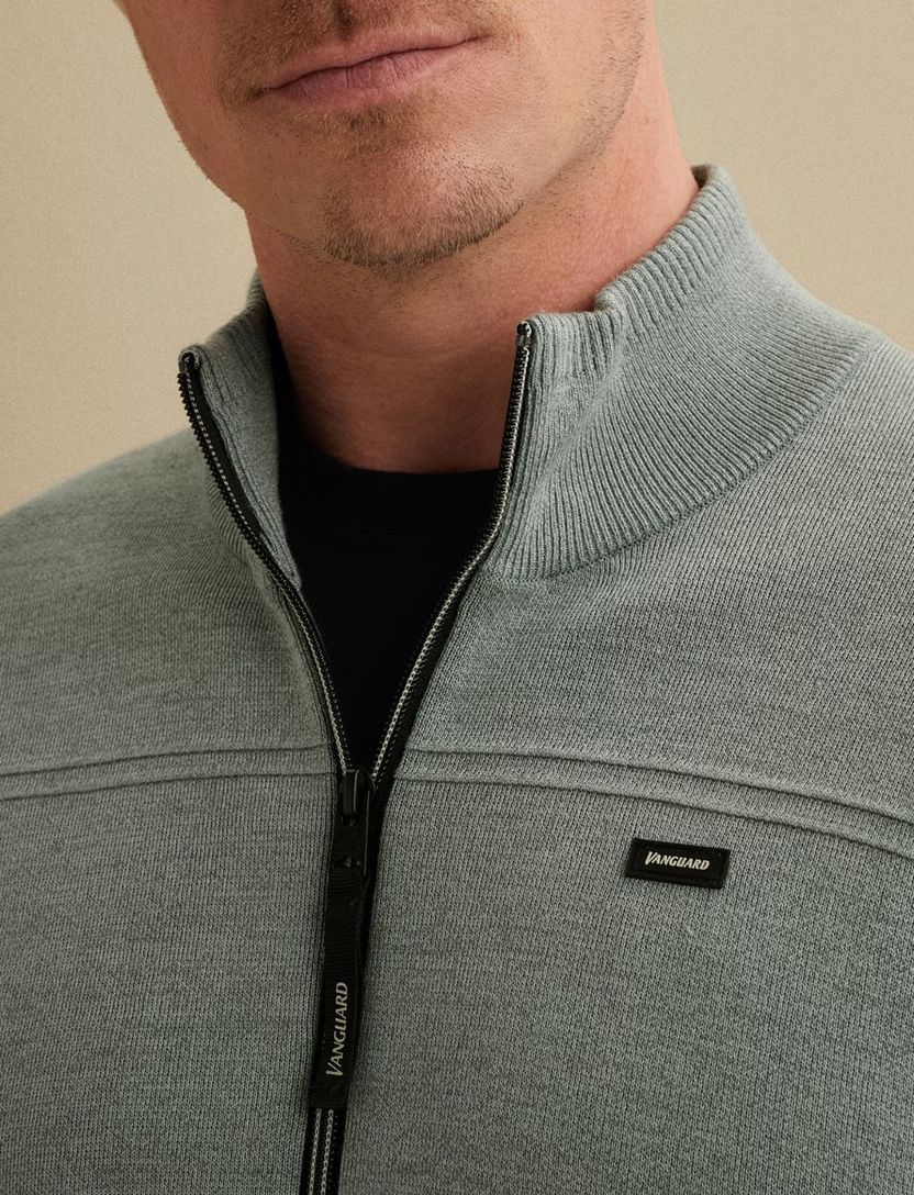 Vest Vanguard blauw gemeleerd rits