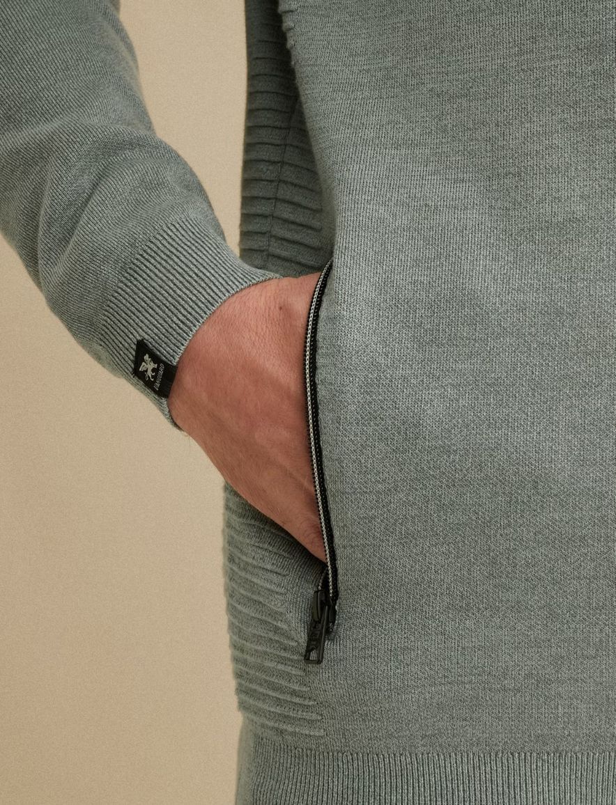 Vanguard Vest blauw katoen modal gebreid