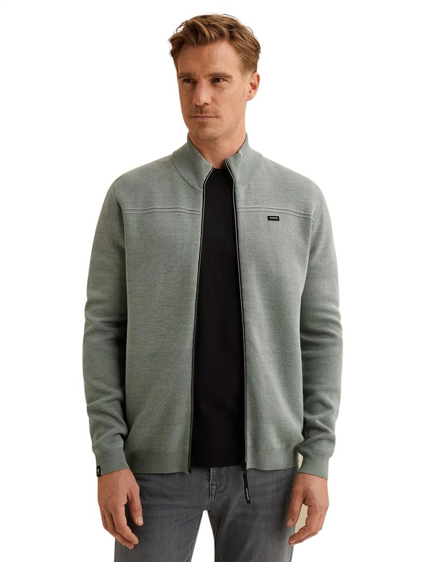 Vanguard Vest blauw katoen modal gebreid