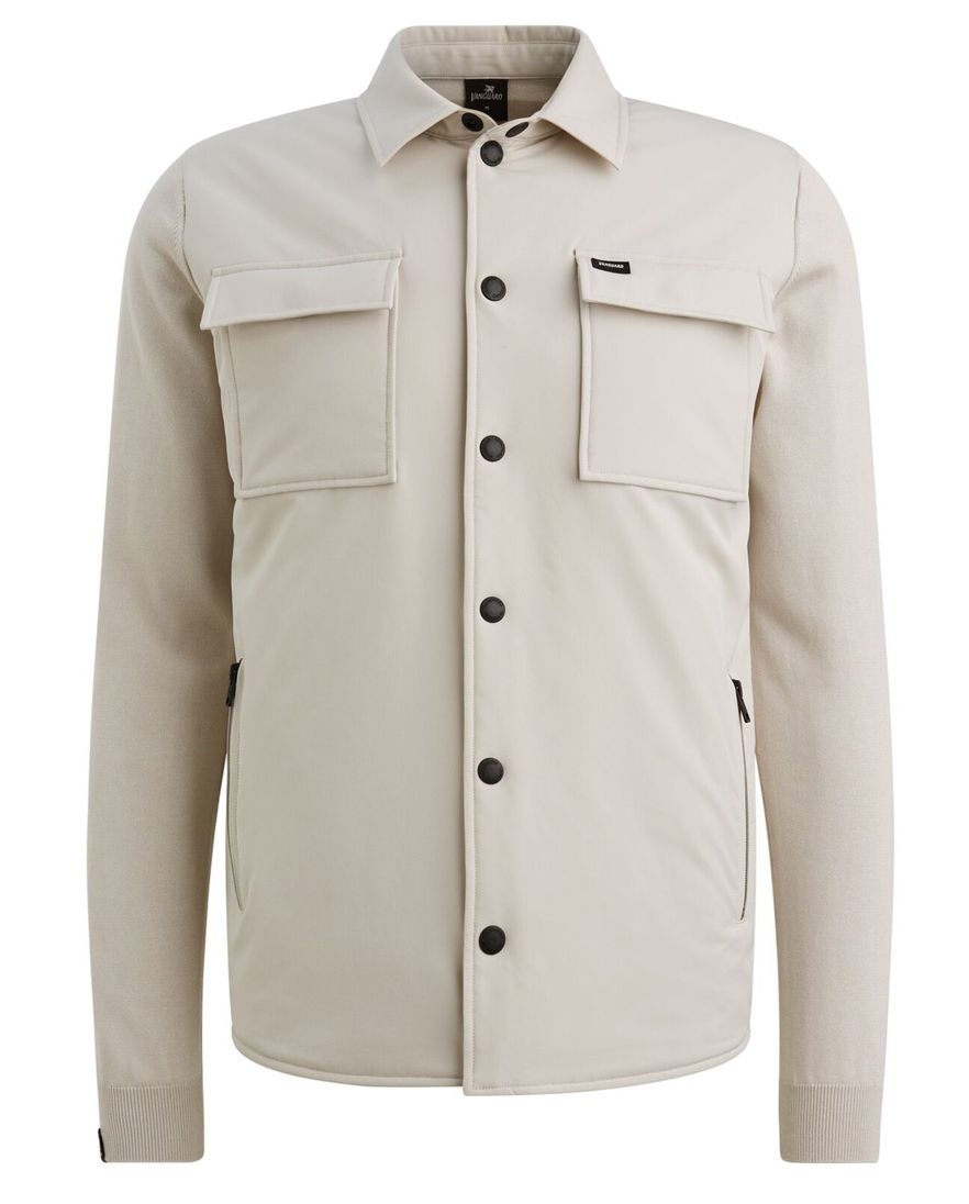 Vanguard overshirt normale fit beige effen