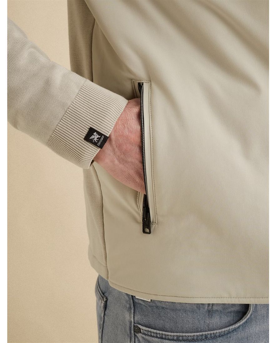 Vanguard overshirt normale fit beige effen