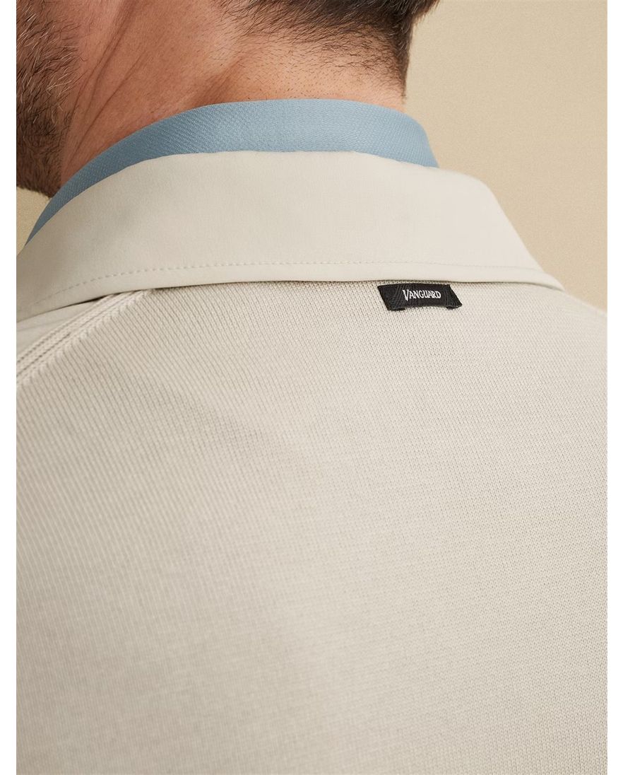 Vanguard overshirt normale fit beige effen