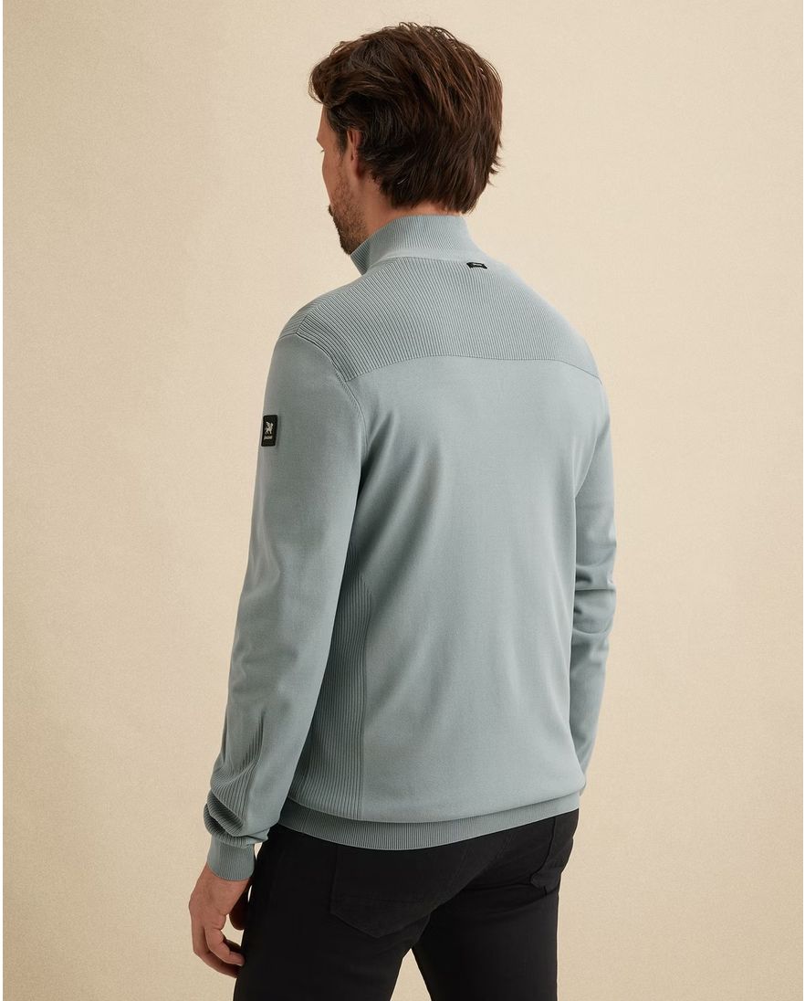 Vanguard trui blauw half zip met rits