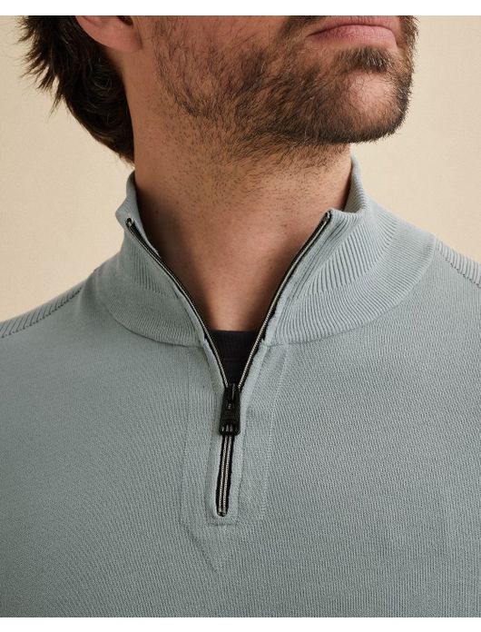 Vanguard half zip trui blauw normale fit