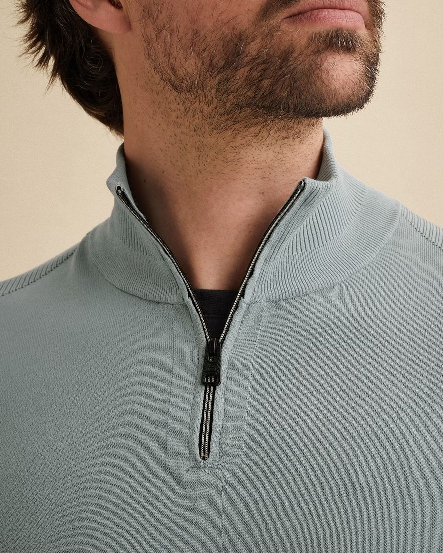 Vanguard half zip trui blauw normale fit