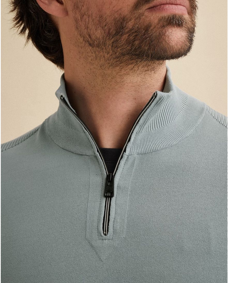 Vanguard trui blauw half zip met rits