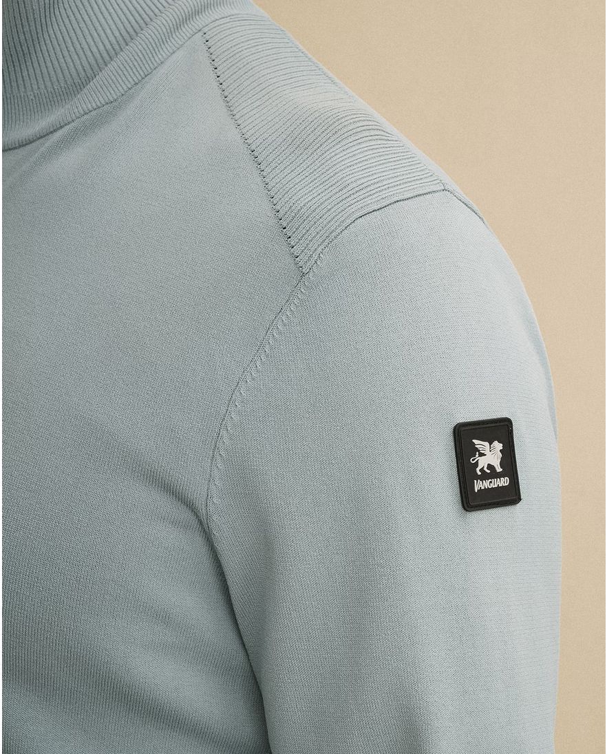 Vanguard trui blauw half zip met rits